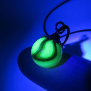 Uranium Glass vintage marble pendant
